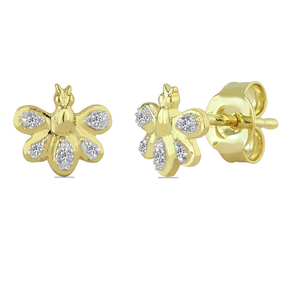 10K Gold Earring/White gold earring/Yellow gold earring/Rose gold earring/white Diamond gold earring/gold stud earring/diamond stud earring