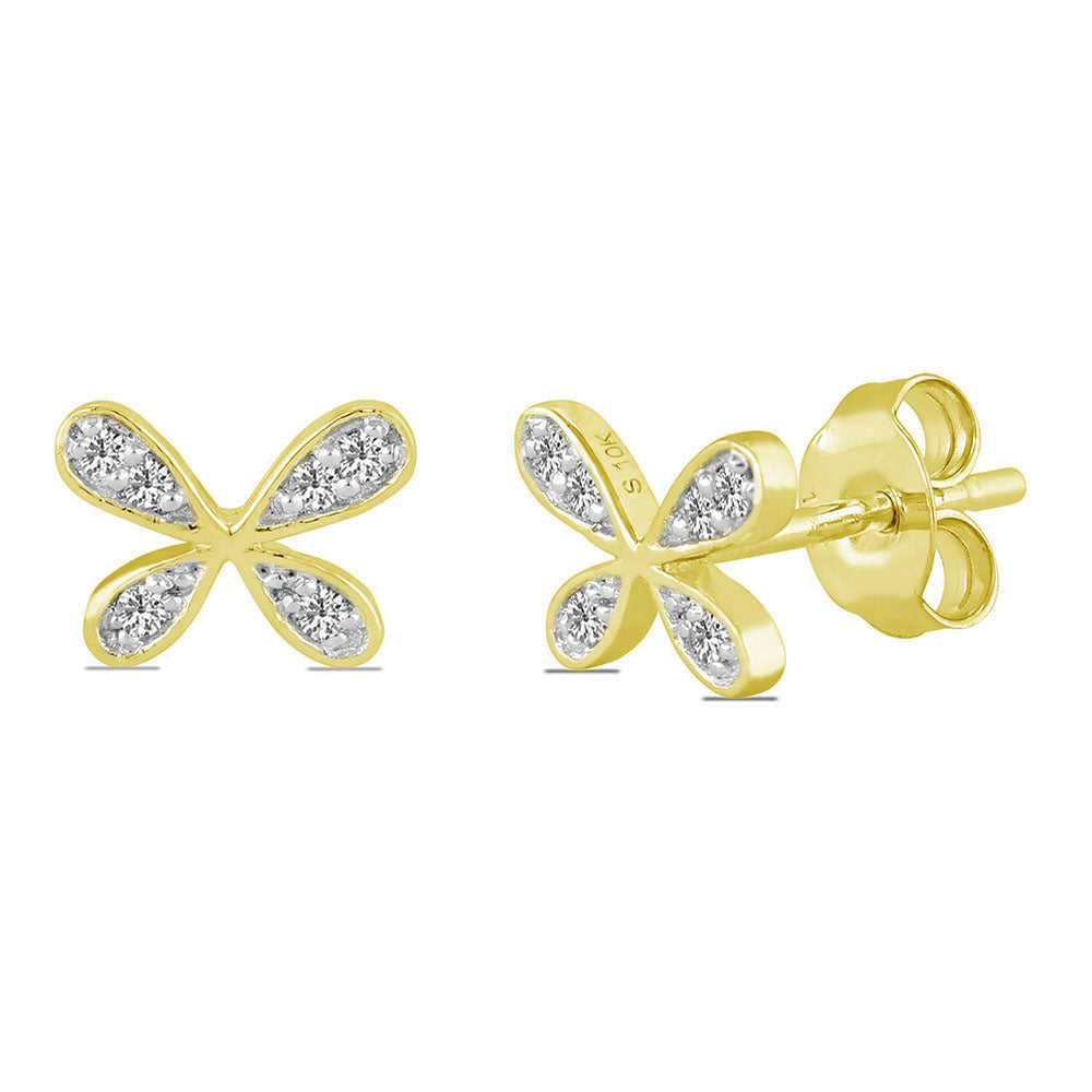 10K Gold Earring/White gold earring/Yellow gold earring/Rose gold earring/white Diamond gold earring/gold stud earring/diamond earring