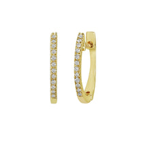 Load image into Gallery viewer, 14K Gold Earring,White gold earring,Yellow gold earring,Rose gold earring,white Diamond gold earring,14k gold hoop earring
