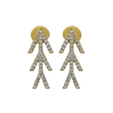 Load image into Gallery viewer, 14K Gold Earring,White gold earring,Yellow gold earring,Rose gold earring,white Diamond gold earring,14k gold push post earring
