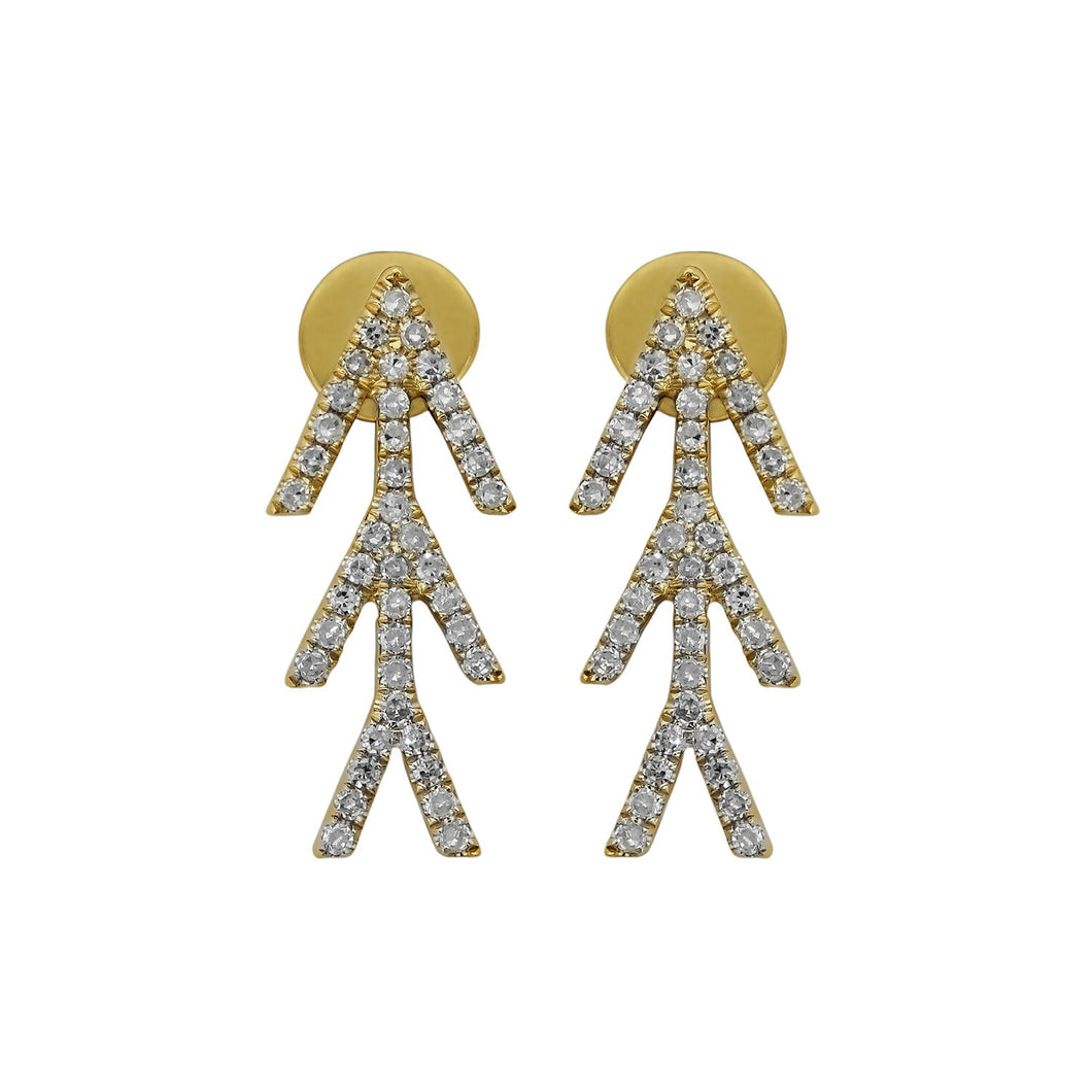 14K Gold Earring,White gold earring,Yellow gold earring,Rose gold earring,white Diamond gold earring,14k gold push post earring