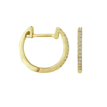 Load image into Gallery viewer, 14K Gold Earring,White gold earring,Yellow gold earring,Rose gold earring,white Diamond gold earring,14k gold hoop earring

