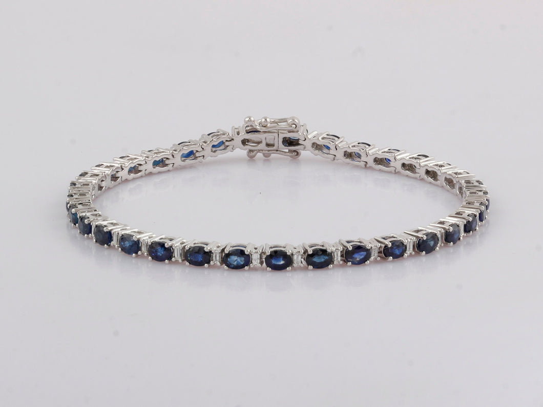 18K Gold bracelet,blue sapphire bracelet,sapphire bracelet,18k sapphire bracelet,white Diamond bracelet,18k gold jewellery,gold bracelet