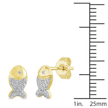 Load image into Gallery viewer, 10K Gold Earring/White gold earring/Yellow gold earring/Rose gold earring/white Diamond gold earring/gold fish earring/diamond earring
