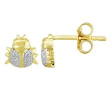 Load image into Gallery viewer, 10K Gold Earring/White gold earring/Yellow gold earring/Rose gold earring/white Diamond gold earring/gold stud earring/diamond stud earring
