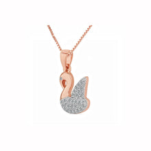 Load image into Gallery viewer, 14K Gold Pendant,White gold pendant,swan pendant,Rose gold pendant,White Diamond gold pendant,gold pendant,diamond pendant,pendant

