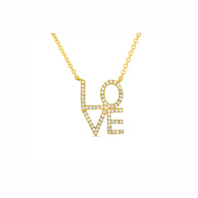 Load image into Gallery viewer, 18K Gold necklace,White gold necklace,Yellow gold necklace,Rose gold necklace,White Diamond necklace,18k gold diamond necklace,love necklace
