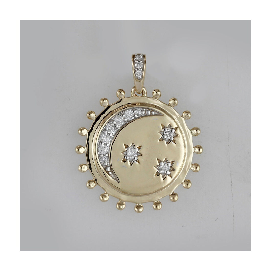 14K Gold Pendant,White gold pendant,Yellow gold pendant,Rose gold pendant,star pendant,moon pendant,14Kgold pendent with diamond