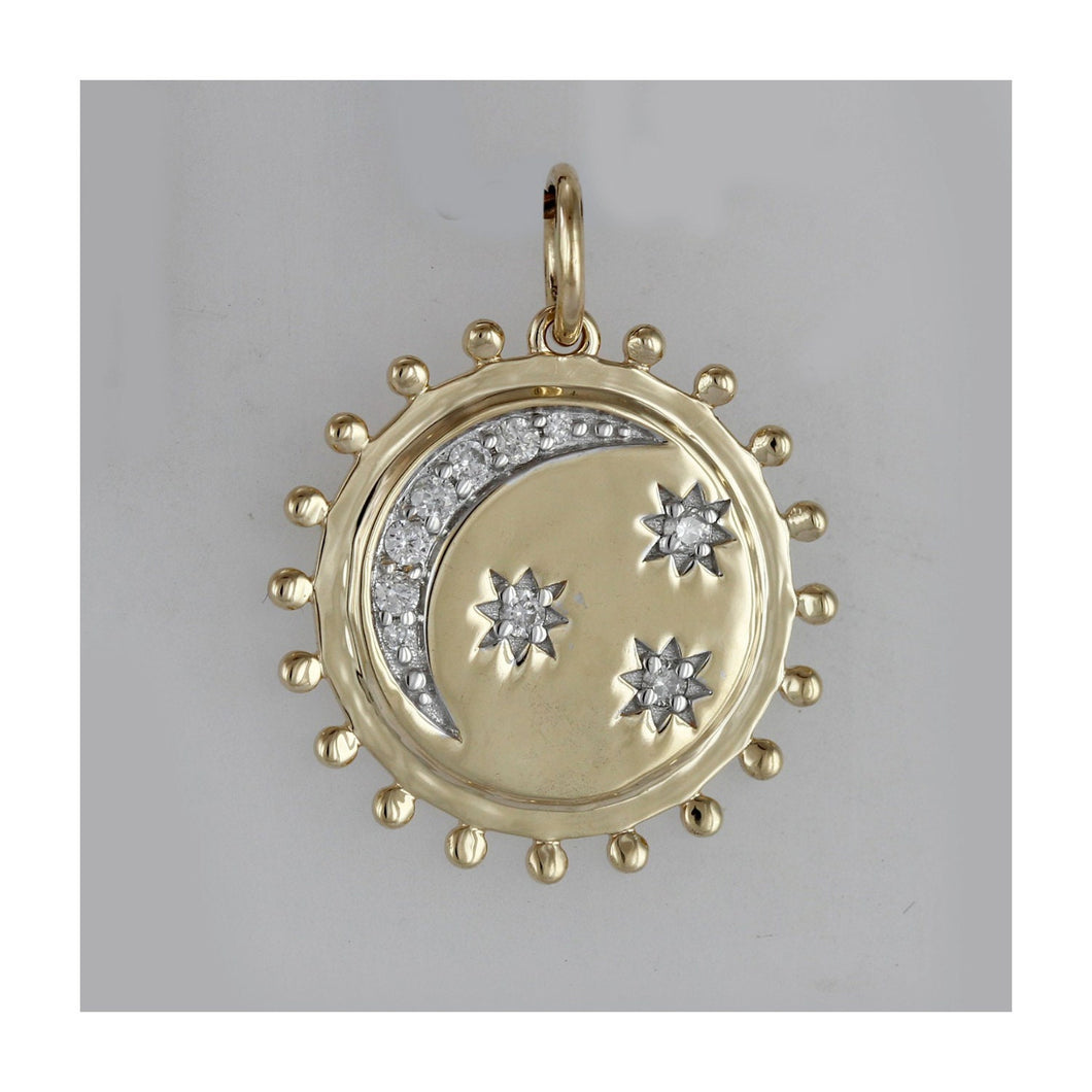 14K Gold Pendant,White gold pendant,Yellow gold pendant,Rose gold pendant,star pendant,moon pendant,14Kgold pendant with diamond