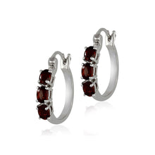 Load image into Gallery viewer, 925 sterling silver earring,925 silver earring,garnet earring,sterling earring,sterling silver earring,silver earring with stone
