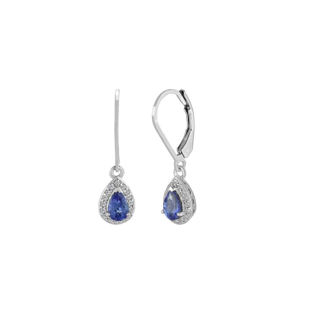 925 sterling silver earring,925 silver earring,Tanzanite earring,cubic zercon earring,sterling silver earring,silver earring with tanzanite