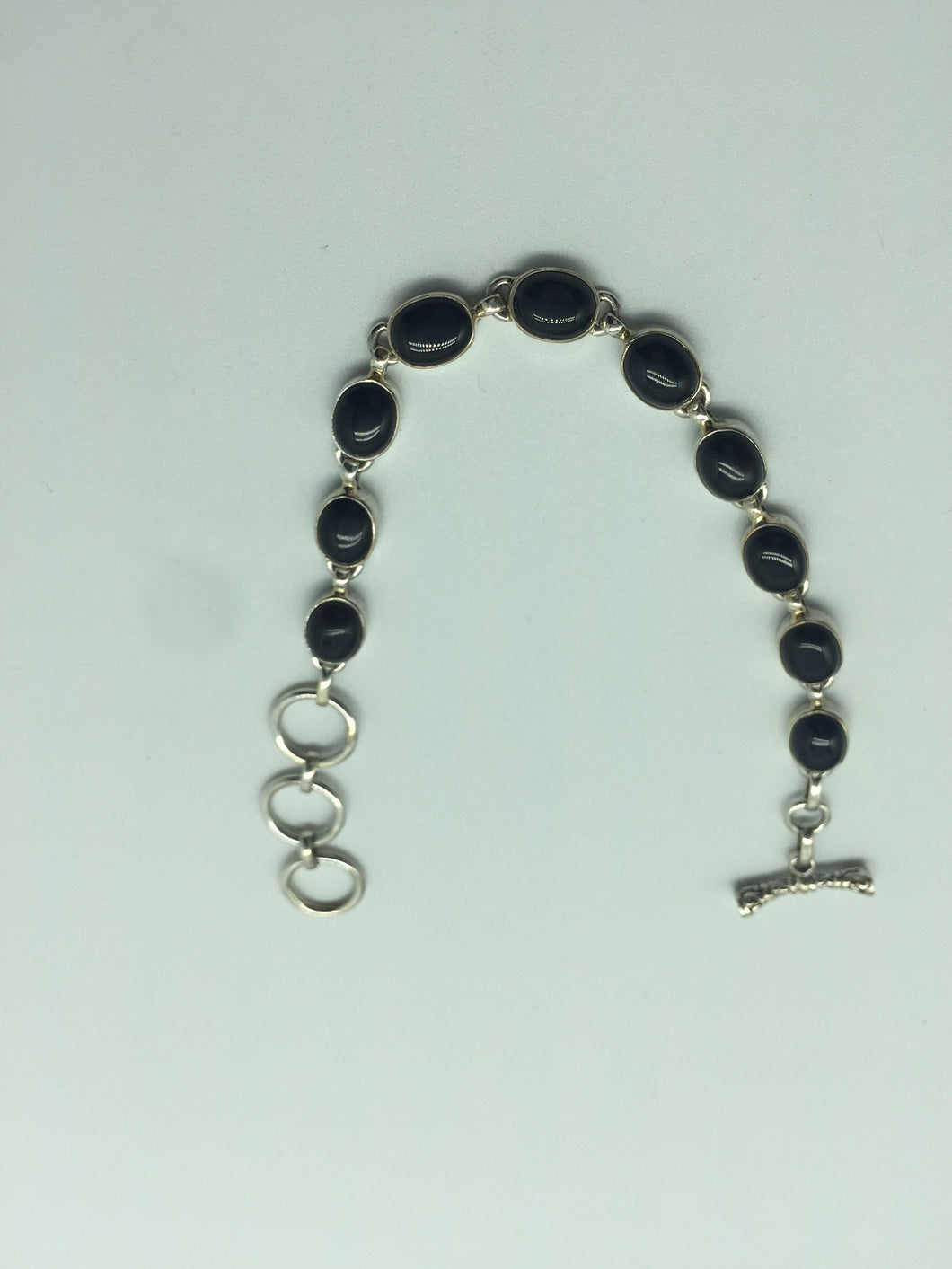 silver bracelet,black onyx bracelet,gem stone bracelet,black onyx bracelet,925 silver bracelet,sterling bracelet with gem stone
