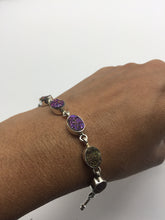 Load image into Gallery viewer, silver bracelet,druzy bracelet,druzy bracelet,gem stone bracelet,925 silver bracelet,cut stone bracelet
