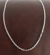 Load image into Gallery viewer, sterling silver chain,paper clip silver chain,925 paper clip chain,paper clip chain,silver paper clip chain
