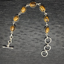 Load image into Gallery viewer, silver bracelet,tiger eye bracelet,gem stone bracelet,925 silver bracelet,sterling bracelet with gem stone
