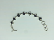 Load image into Gallery viewer, silver bracelet,garnet bracelet,gem stone bracelet,925 silver bracelet,cut stone bracelet
