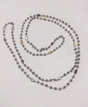 Load image into Gallery viewer, stone beads necklace,labradorite necklace,bead necklace,gem stone necklace,silver necklace, multi stone necklace,cut stone necklace
