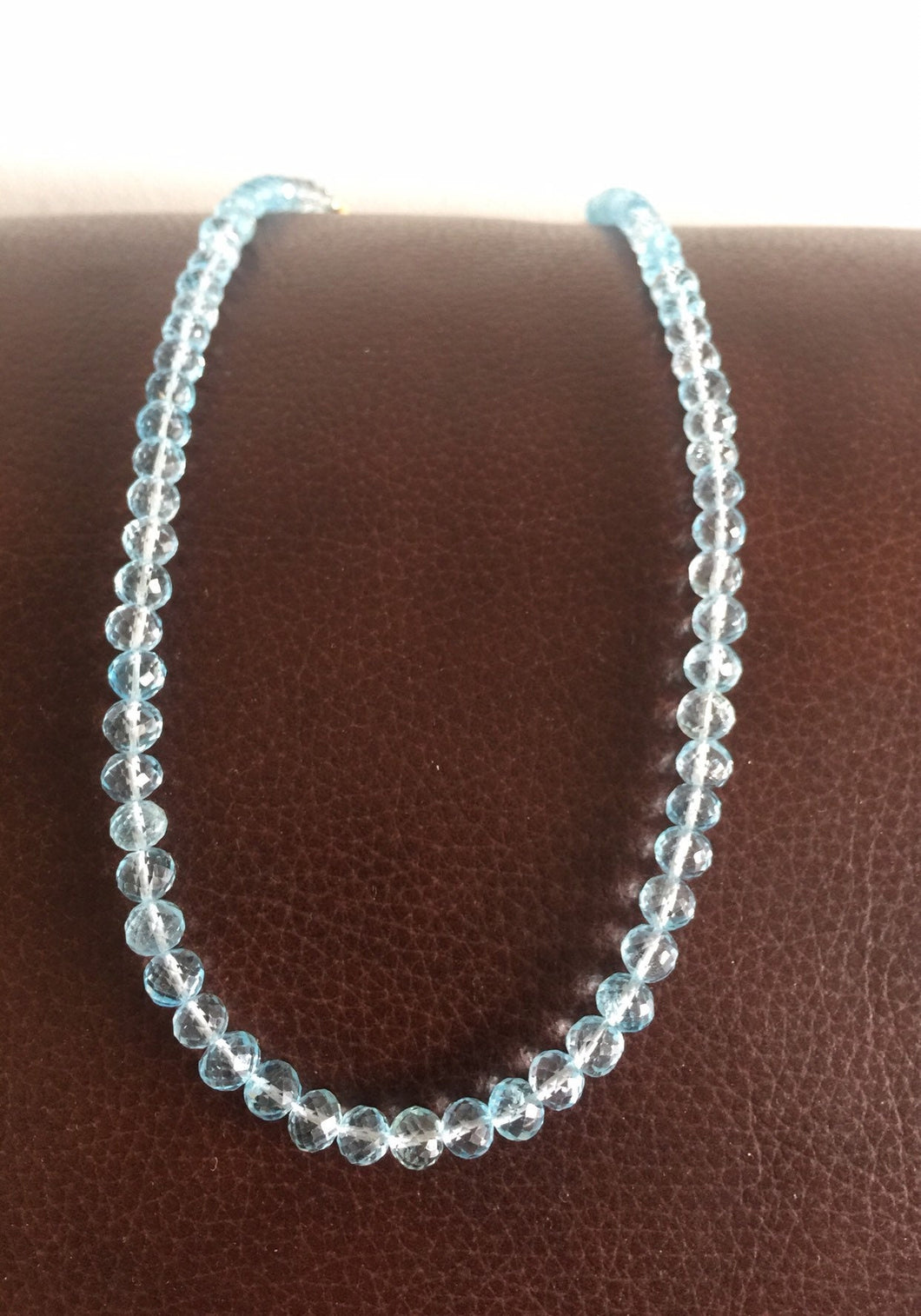 stone beads necklace,blue topaz necklace,topaz necklace,silver necklace, sterling silver necklace ,cut stone necklace
