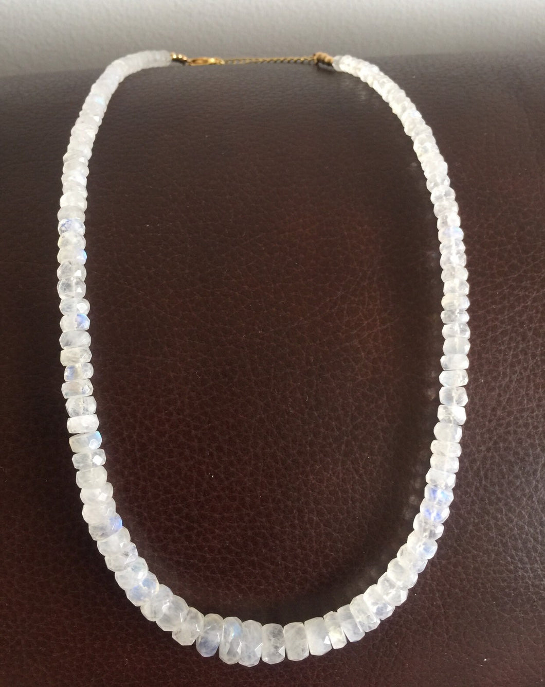 stone beads necklace,moonstone necklace,white moonstone necklace,silver necklace, sterling silver necklace ,cut stone necklace