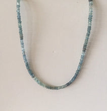 Load image into Gallery viewer, stone beads necklace,moss aqua necklace,bead necklace,gem stone necklace,silver necklace, aquamarine mass necklace,cut stone necklace,
