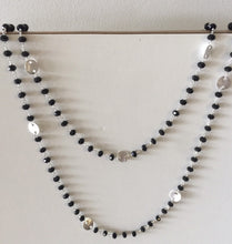 Load image into Gallery viewer, stone beads necklace,bead necklace,black bead necklace,silver necklace,black onyx necklace,onyx necklace
