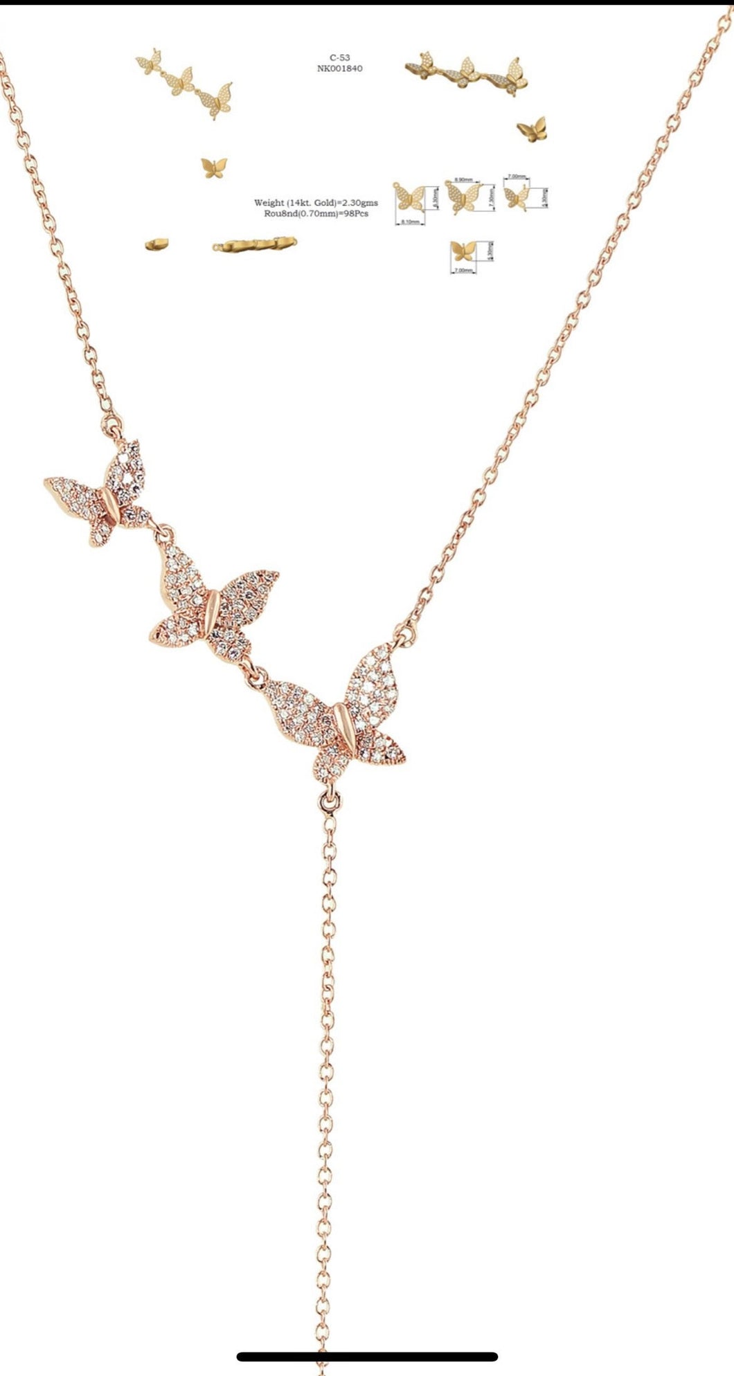 14K Gold necklace,butterfly necklace,14k butterfly necklace,14k gold butterfly necklace, Diamond necklace,14k diamond necklace,gold necklace