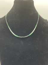 Load image into Gallery viewer, stone beads necklace,emerald necklace,bead necklace,gem stone necklace,silver necklace,emerald shaded necklace,cut stone necklace

