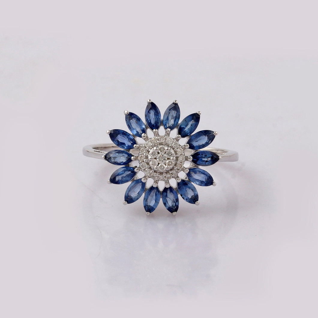 18K Gold ring,blue sapphire ring,Diamond ring ,18K gold sapphire ring,18k sapphire ring,gem stone jewellery,gem stone ring,18k diamond ring