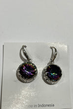 Load image into Gallery viewer, 925 sterling silver earring,925 silver earring,sterling silver earring,Bali earrings,Bali earring with gem stone,mystic topaz earring
